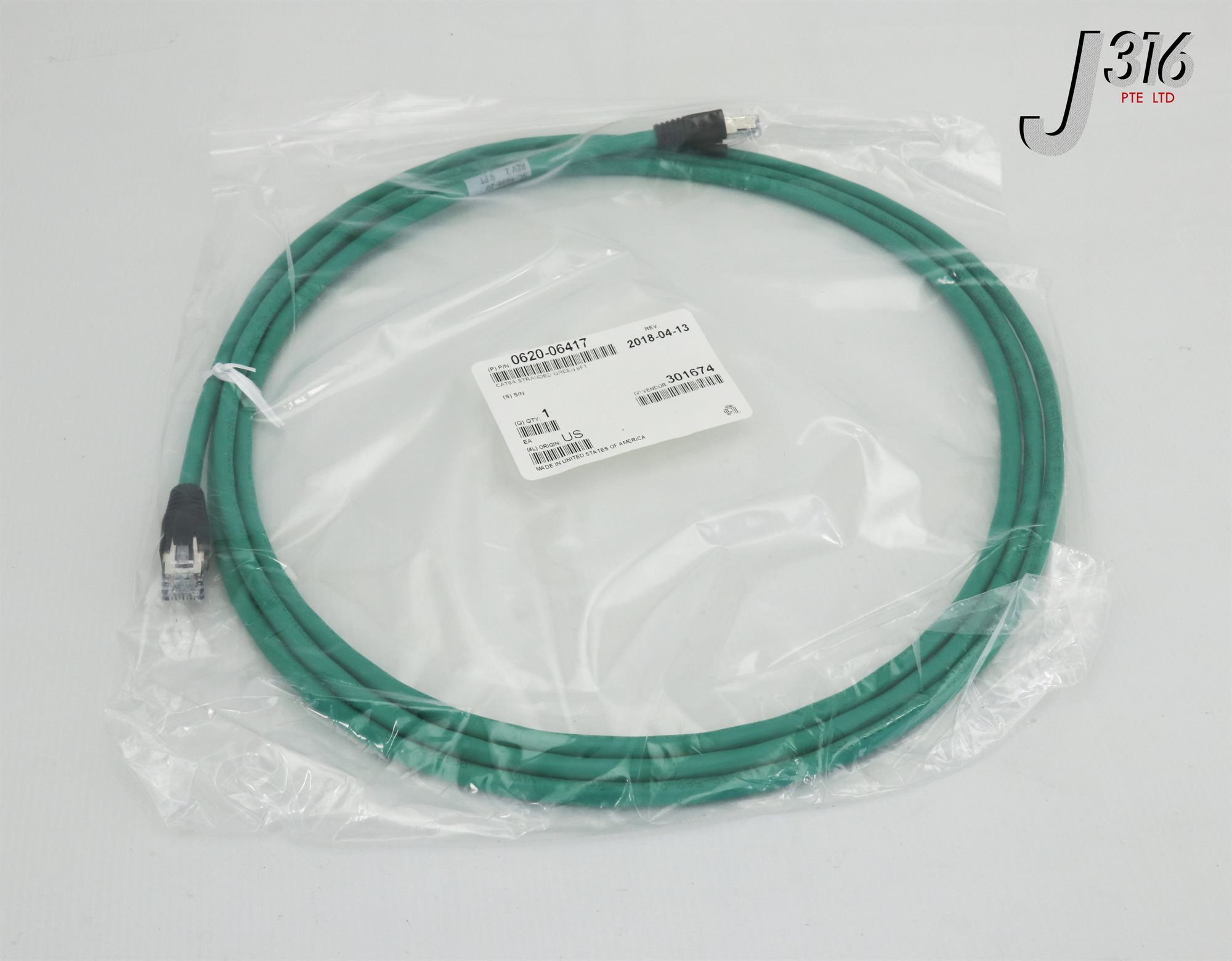20890 APPLIED MATERIALS CABLE ASSY, CAT6A STRANDED GREEN 9FT (NEW